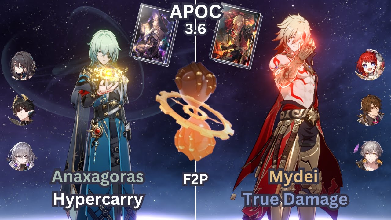 E0 Anaxa Hypercarry & E0 Mydei True Damage | Apoc Shadow 3.6 | 3 Stars | F2P | Honkai Star Rail