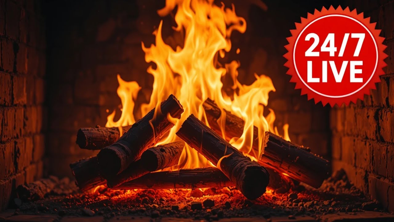 🔥 Cozy fireplace LIVE 24/7 - crackling fire for relaxation and a festive atmosphere