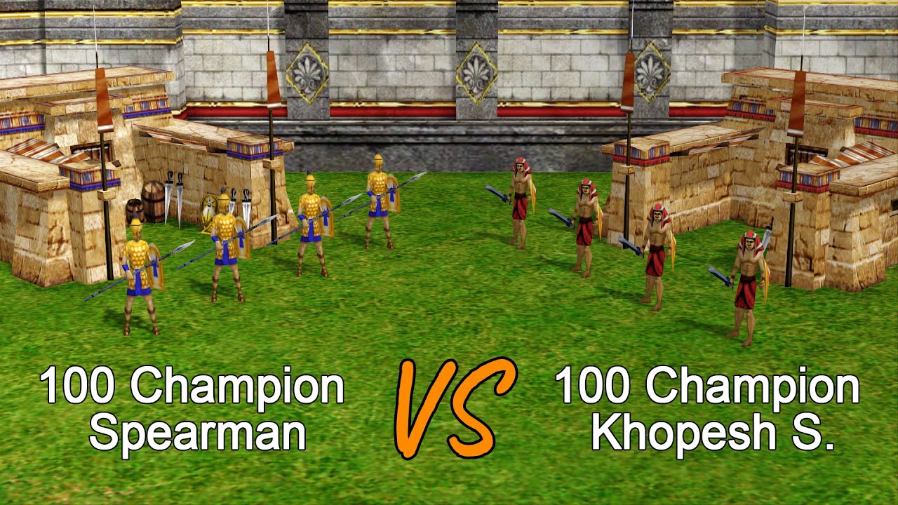 Age of Mythology - Spearman vs Khopesh Swordsman