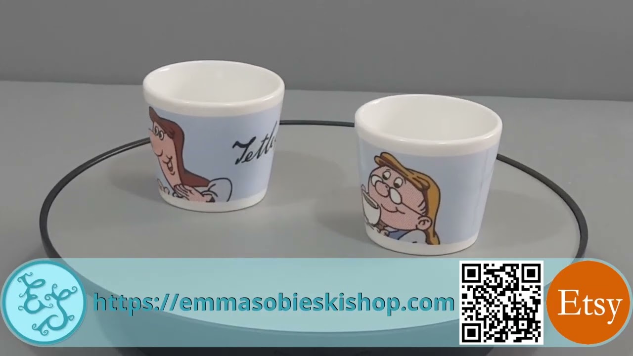 Pair of Tetley Tea Merchandising Ceramic Egg Cups