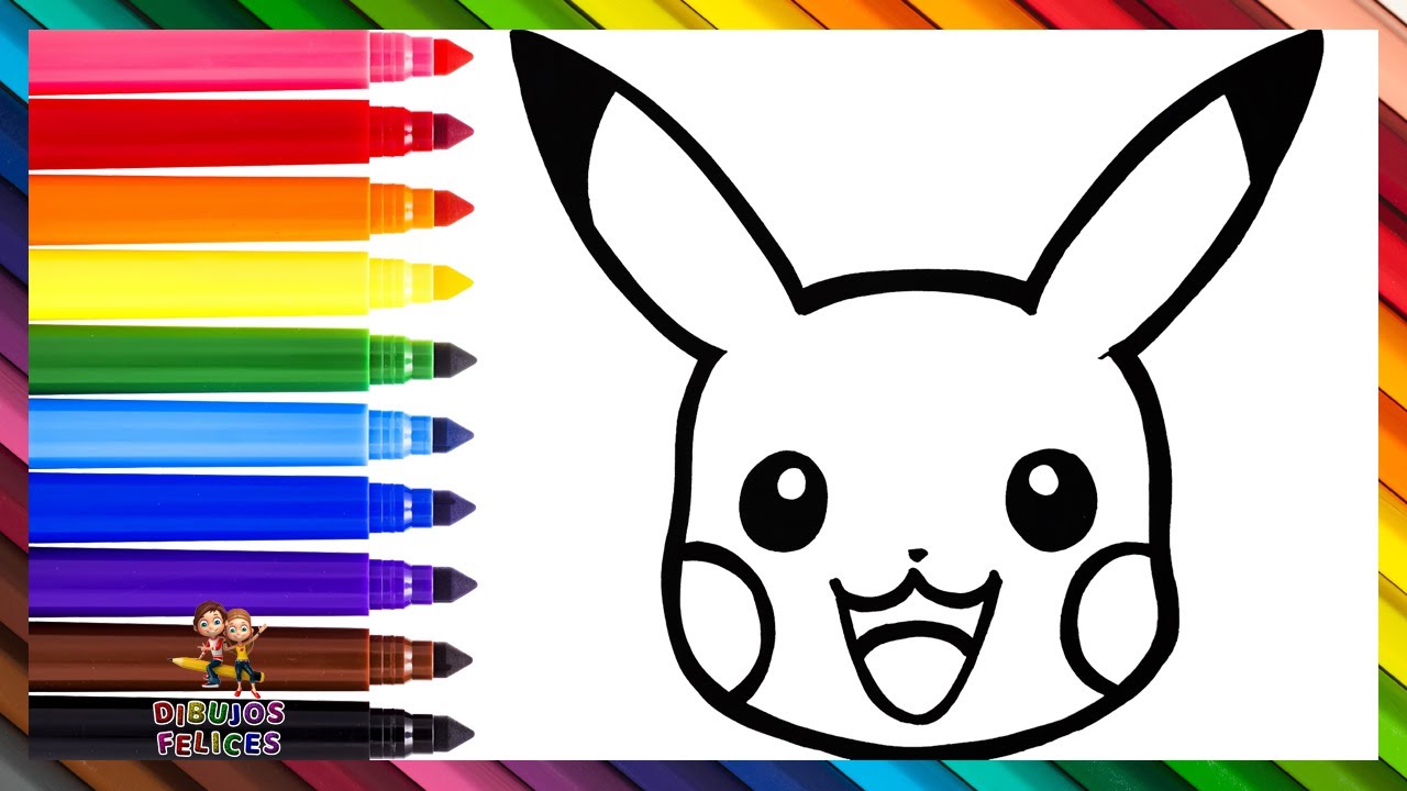 Dibuja y Colorea A Pikachu de Pok&eacute;mon ⚡🌈 Dibujos Para Ni&ntilde;os