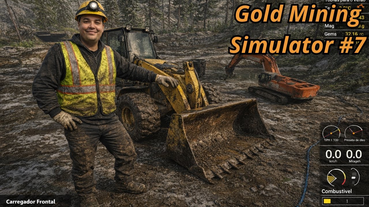 Gold mining Simulator: #7 Resgatamos a retroescavadeira e o diamante e o ouro? #pc #FebredoOuro