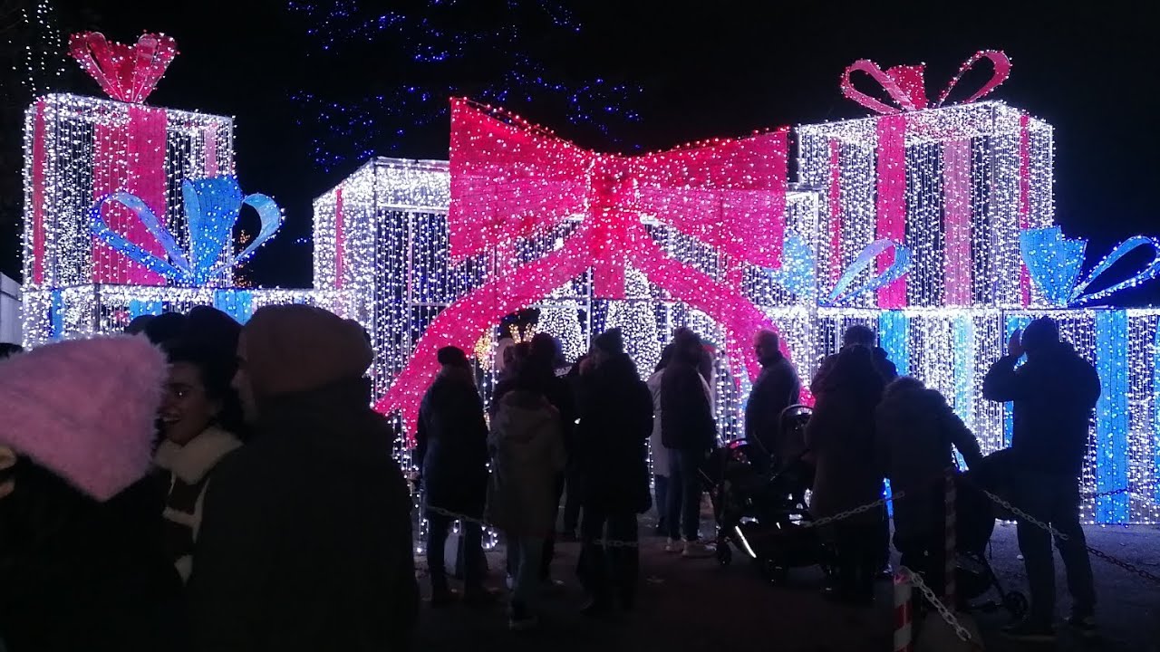 Hermitage of Santa Caterina del sasso, Christmas lights, Leggiuno (Va).
