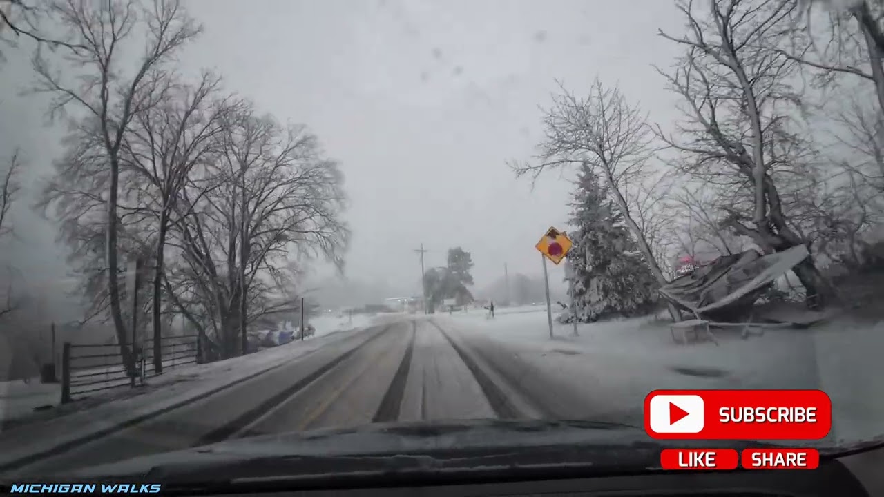 🚙🚦 [4K] Michigans First Major Snow 2024