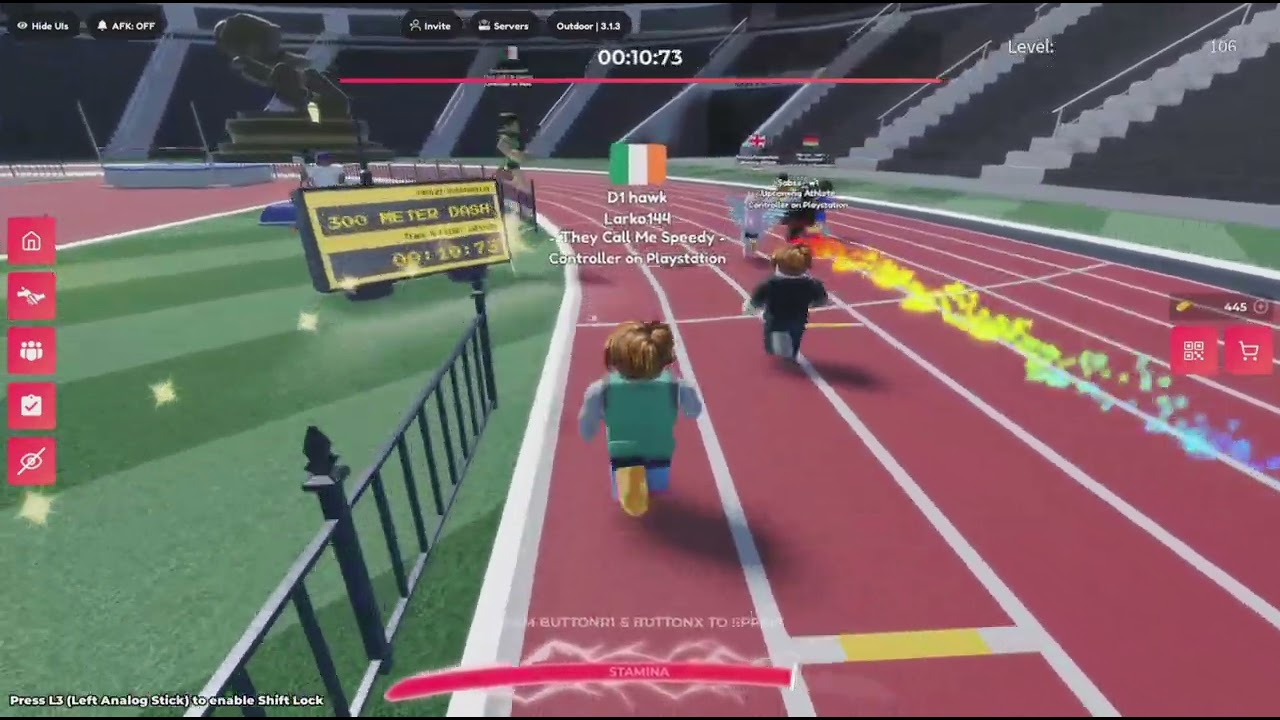 track and field intense 300m and 100m dash