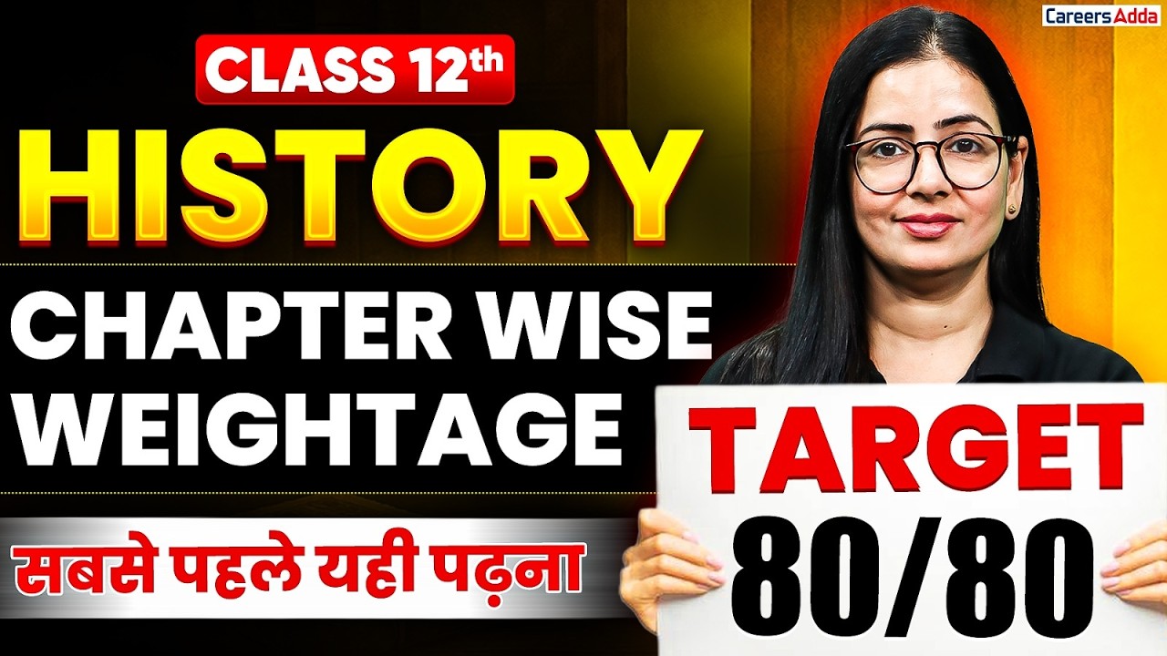 Class 12 History Chapter Wise Weightage 2026 | Important Topics | Target 80/80