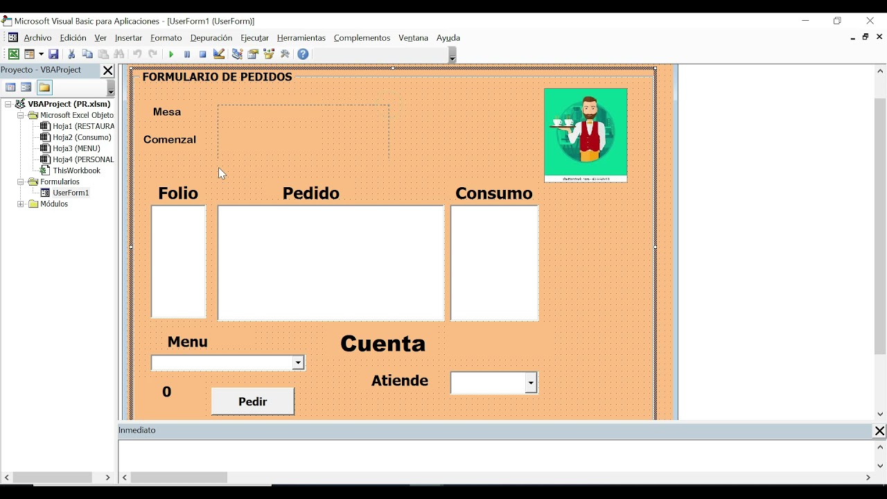 ✅💯VBA EN EXCEL🥇📊 Proyecto  Control de Restaurante Parte 1