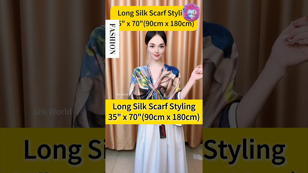 How to Tie Wear & Style 35x70in(90cmx180cm) Long Silk Scarf Tips 36 #fashion #style #scarf #shorts
