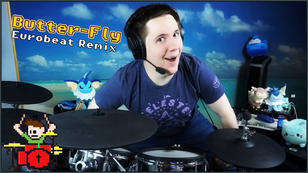 Butter-Fly Eurobeat Remix On Drums!