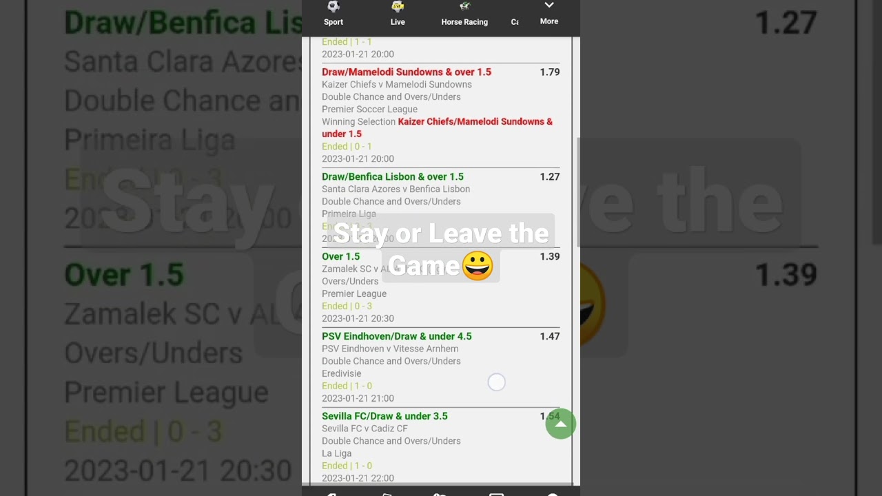 90% and 100% Betway Combo Strategy Involving Double Chance Strategy