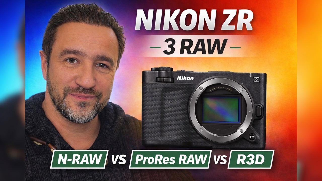 NIKON ZR comparatif des 3 formats RAW : R3D - N-RAW - APPLE PRO RES RAW