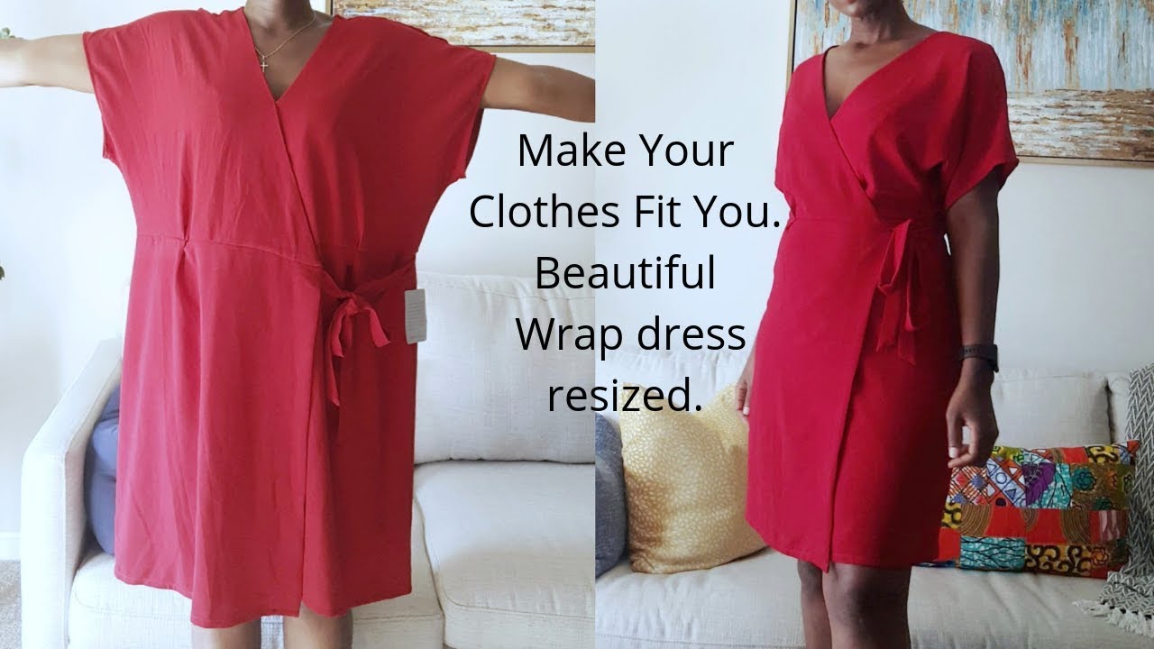 DIY|HOW TO RESIZE A WRAP DRESS|REFASHION WRAP DRESS