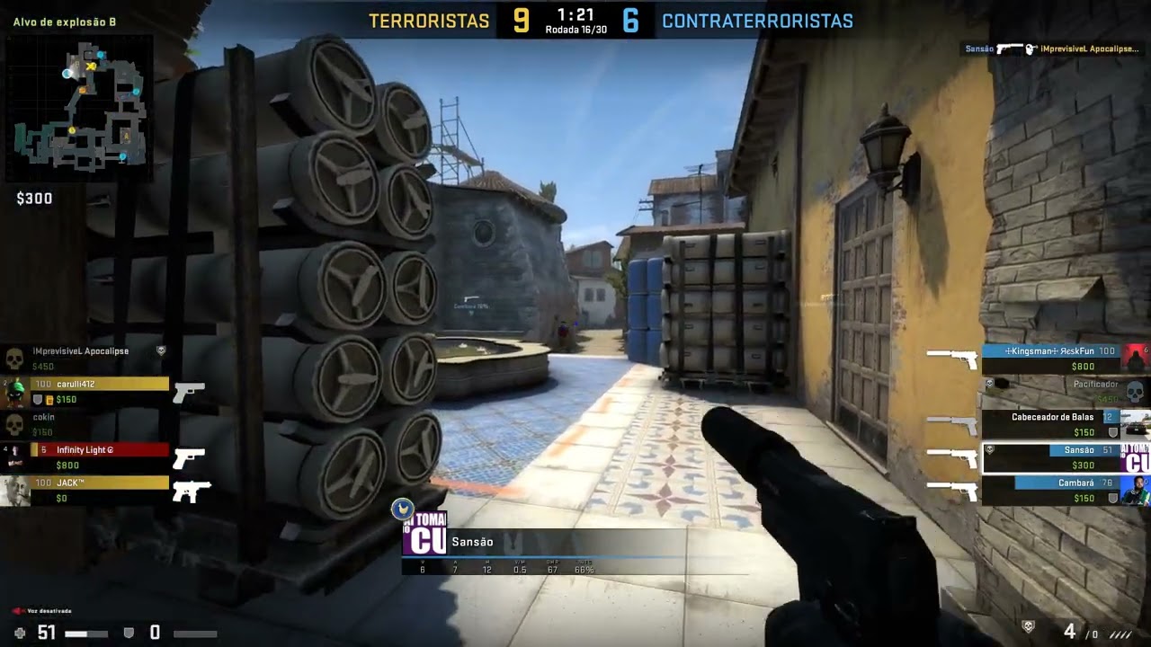 CSGO Partida de Ouro #04 Highlights Sans&atilde;o arrebentando com MAG-7 na Inferno