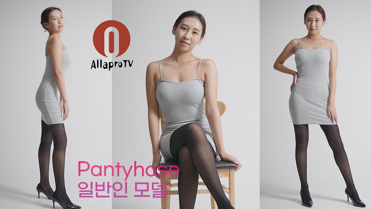 [4k세로] 이 모델의 마지막 영상입니다. 원피스 검스 검정스타킹 코디 직캠 | pantyhose