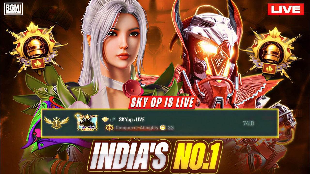 SOLO CONQUEROR RANK PUSH LIVE | 3 TIMES INDIA NO 1 😎🔥 | BGMI LIVE #bgmi #madanop #skyop #botsquad
