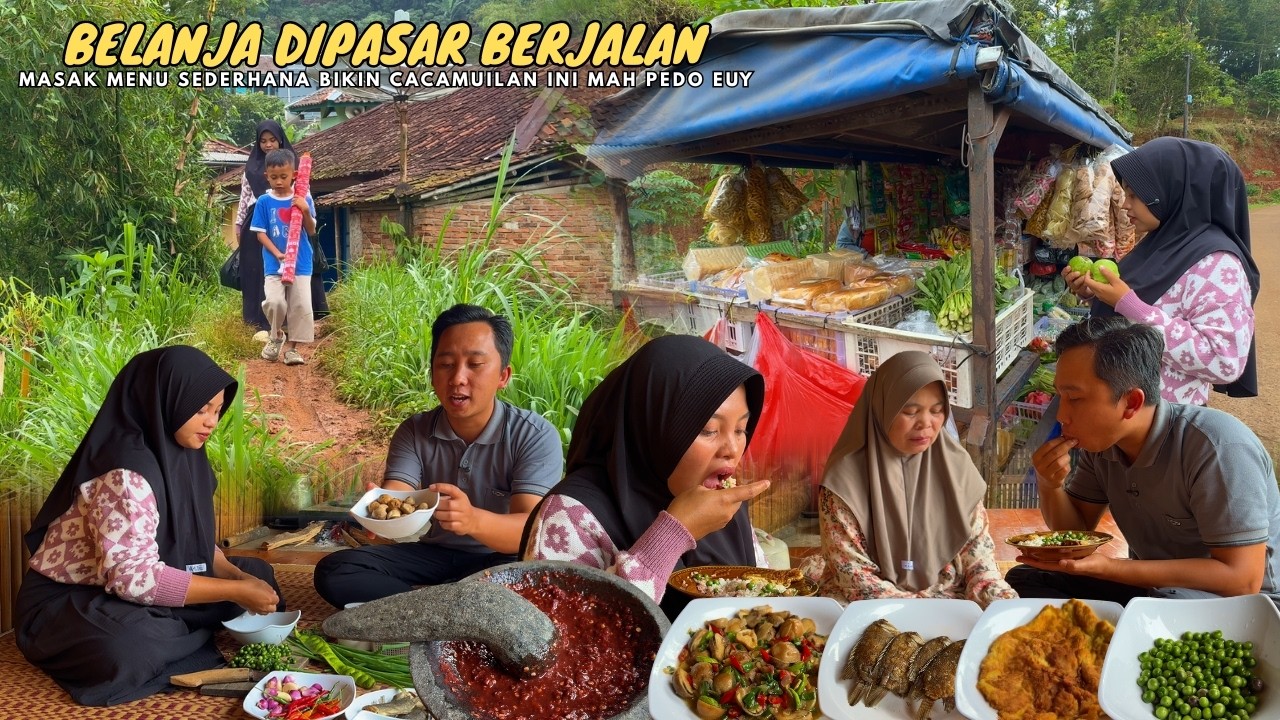 KEHIDUPANKU DIDESA | Belanja Dipasar Berjalan Lanjut Masak Tumis Jamur, Sambal Terasi, Ikan Asin