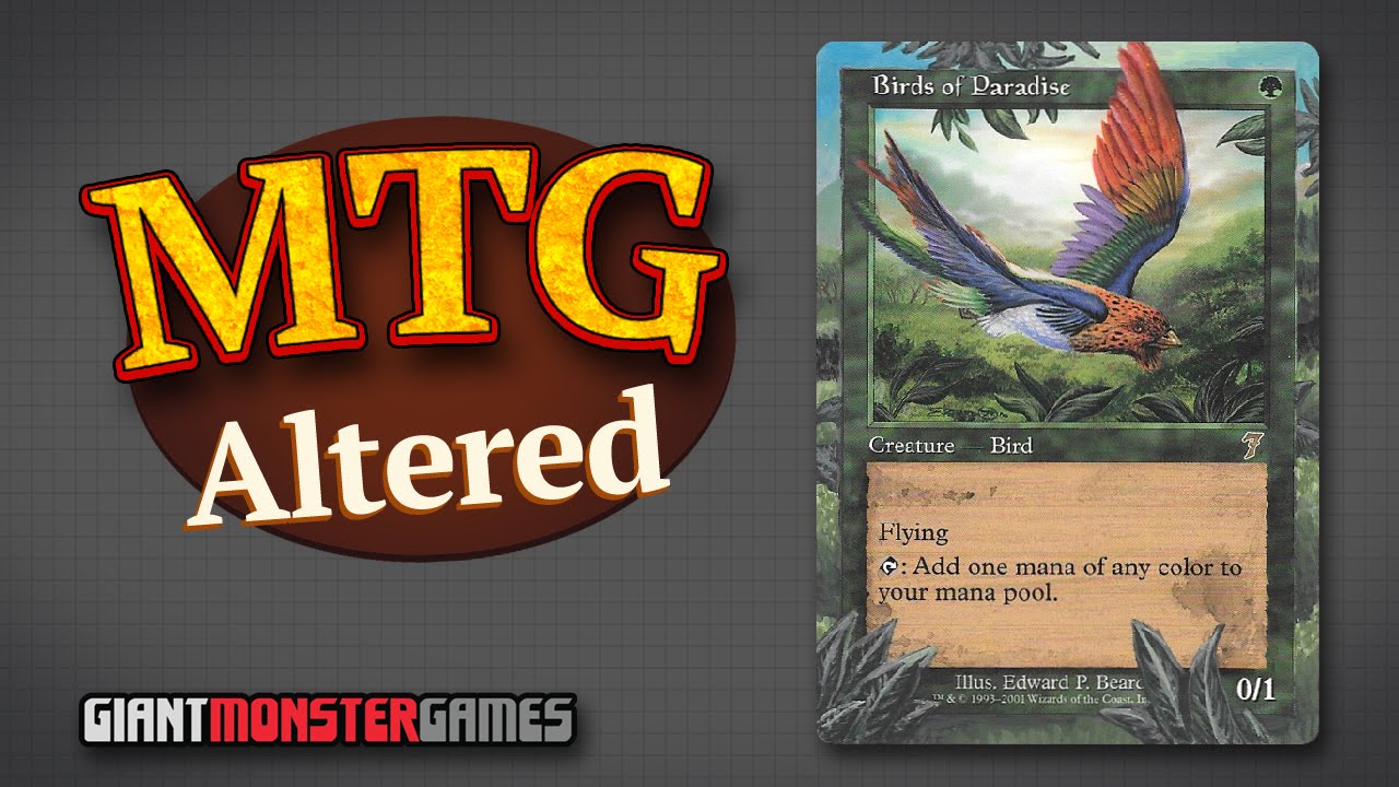 MTG Altered - Birds of Paradise, card art tutorial