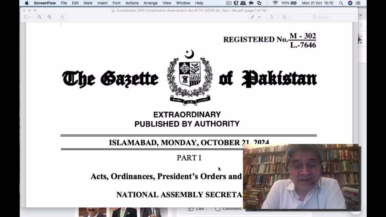 Analysis of the 26th Constitutional Amendment by Mohammad A Qayyum ASC, MPBC