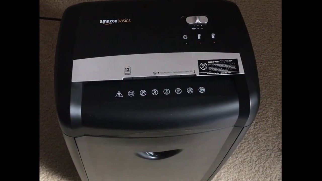 AmazonBasics 12-Sheet  Micro-Cut Paper Shredder with Pullout Basket Test