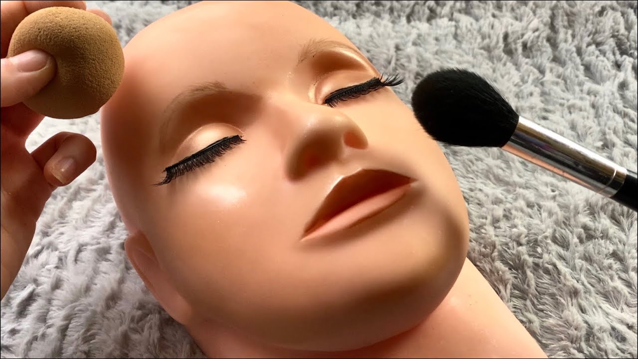 ASMR Makeup On Doll Head (Full Face)