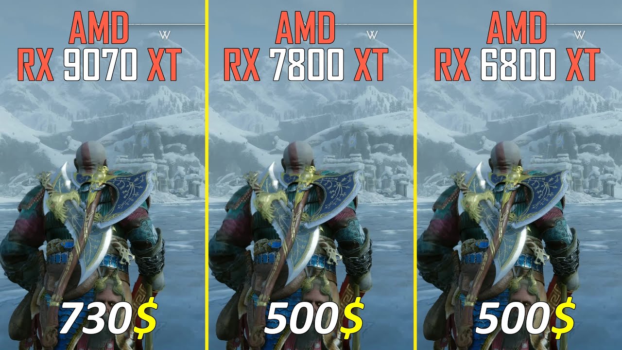 RX 9070 XT vs RX 7800 XT vs RX 6800 XT Test at 1080P and 1440P
