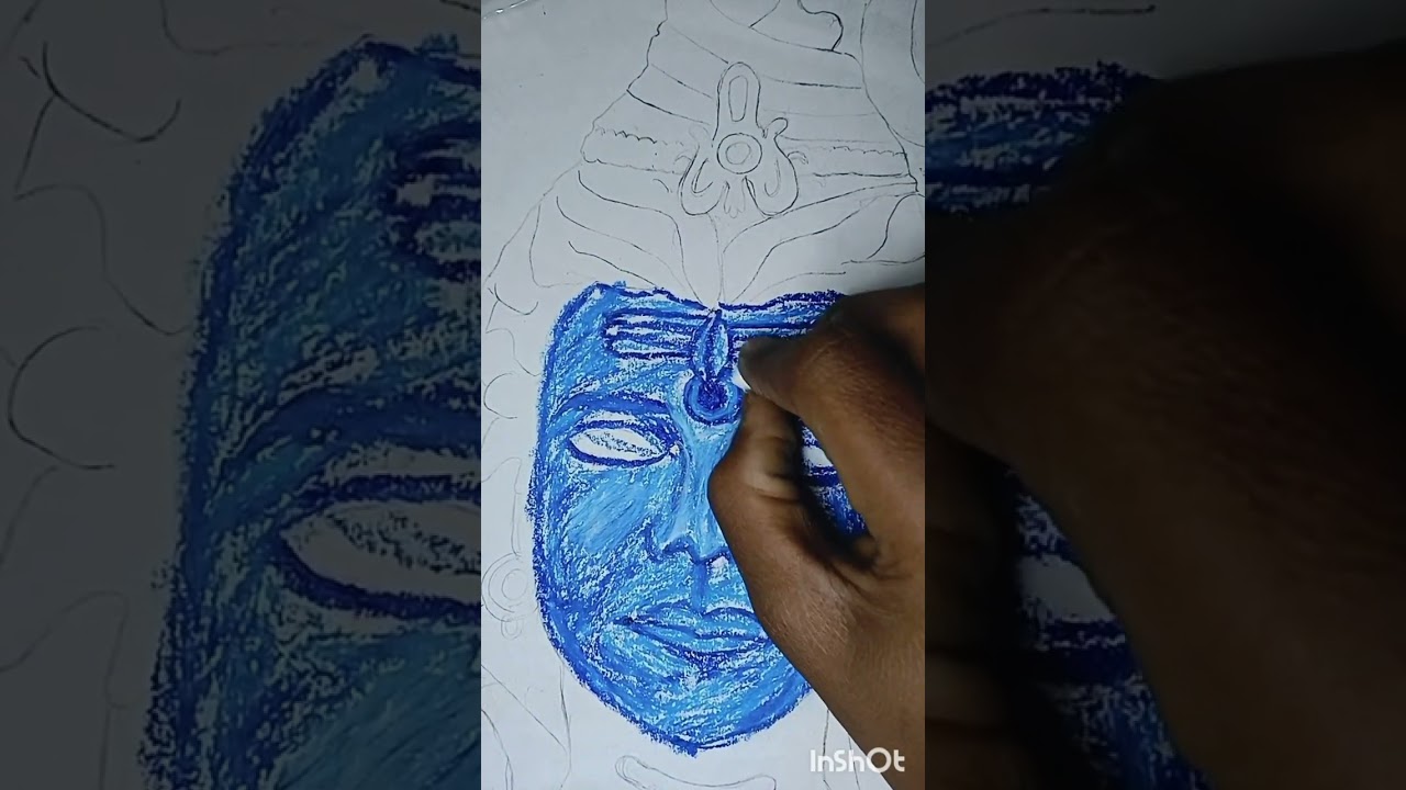 Mahadev ji Drawing with oil pastels.❣️ Part-1
