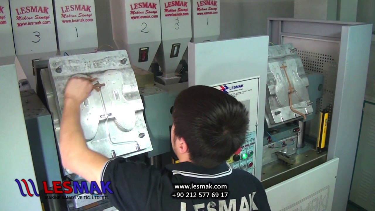 3 COLORS 2 STATIONS EXTRUSION SYSTEM SHOE SOLES MACHINE - LESMAK MAKİNA