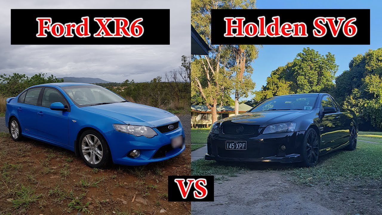 Holden Commodore SV6 против Ford Falcon XR6 (смешной обзор)