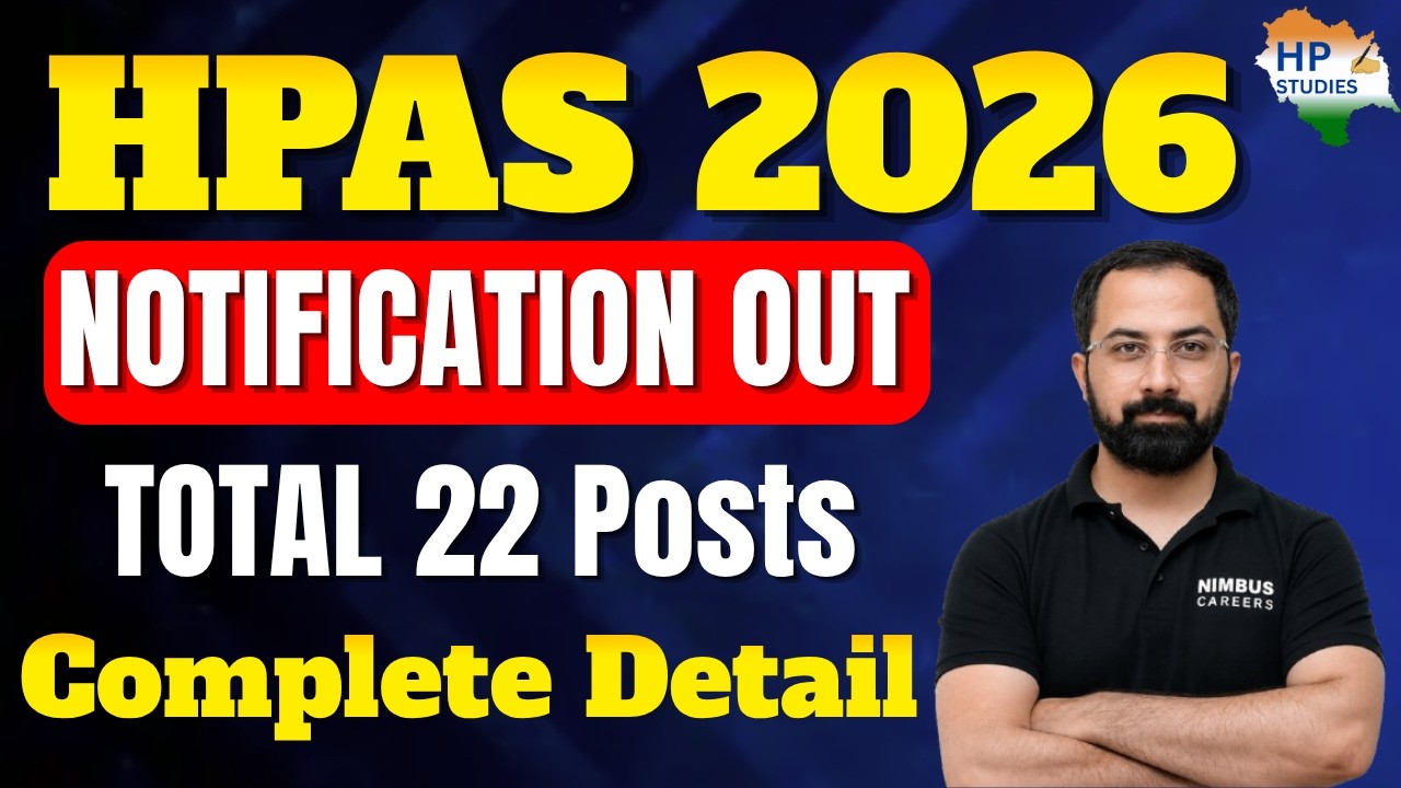 HPAS 2026 NOTIFICATION OUT! Total 22 Posts #hppsc #hpas2026