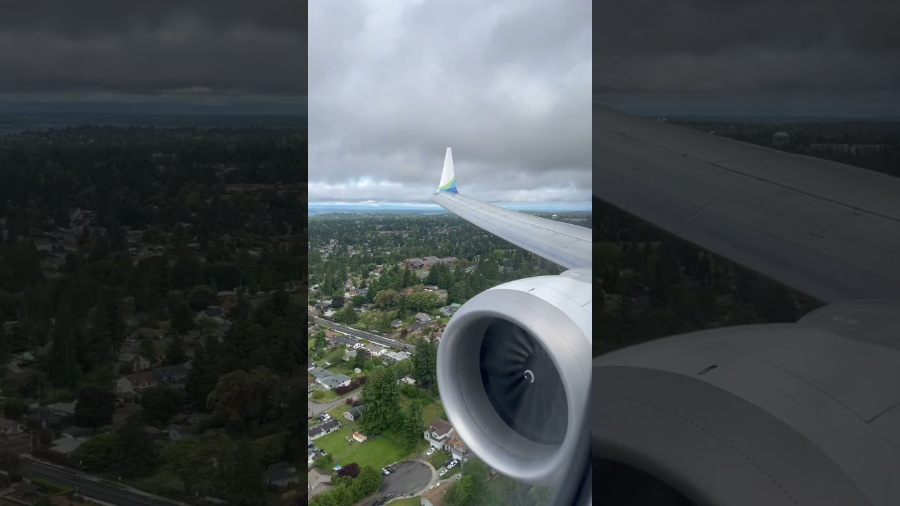Alaska 737 MAX 8 cloudy landing at Seattle
