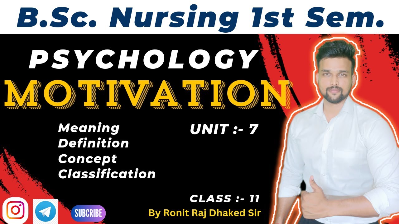 Motivation bsc nursing psychology Types of motivation || Concept/Theory/Unit 7/#youtubevideo