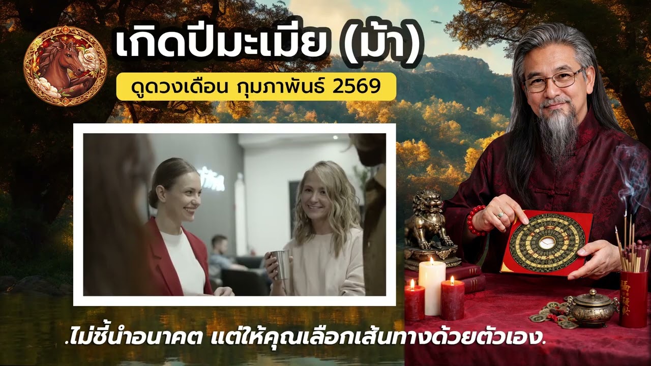 ทำนายดวงจีน ปีมะเมีย (ปีม้า) ประจำเดือน กุมภาพันธ์ 2569 | @ดูดวงจีนโบราณ