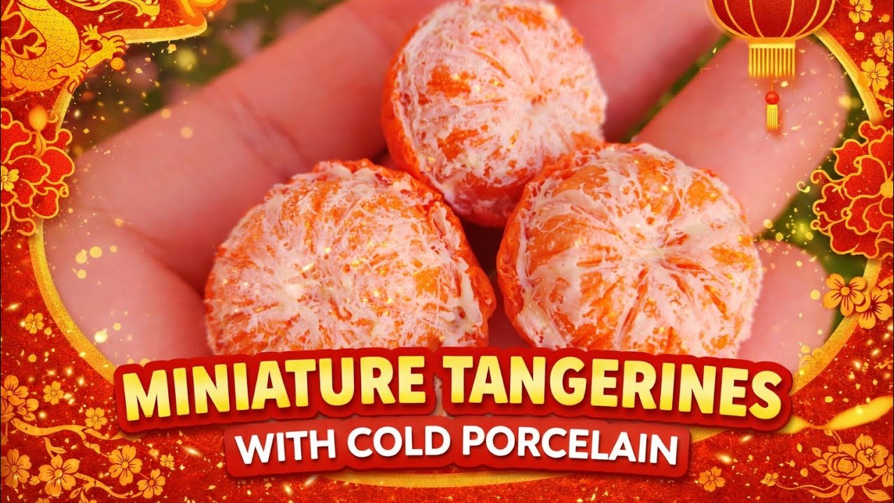 Miniature Tangerines from Cold Porcelain | Hox New Year DIY