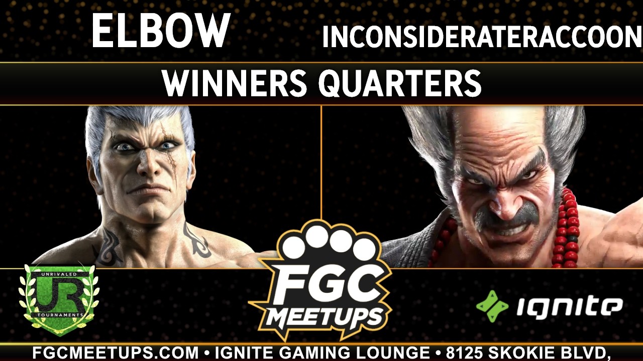Elbow (Bryan) vs InconsiderateRaccoon (Heihachi) - FGC Meetups 115 WINNERS QUARTERS - T8