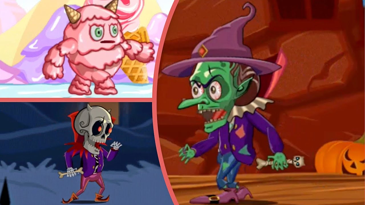 All bosses of Adventure story 2! Smudge, Haddi and Witch! Сластена, скелет и ведьма!
