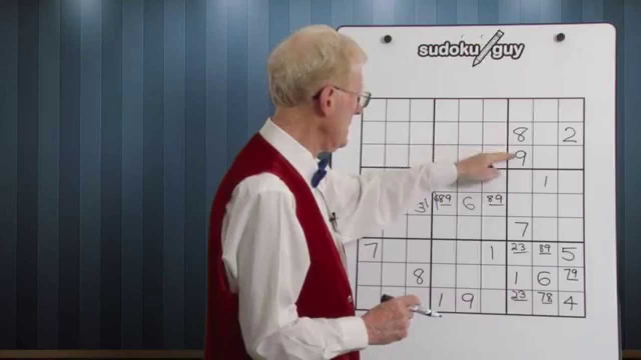 Sudoku.  Lesson 23. Review. The swordfish pattern