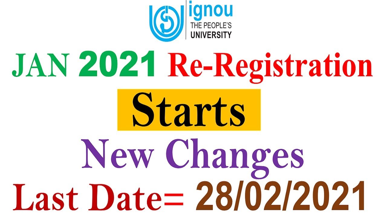 Re-Registration START for JAN 2021 SESSION || New Changes in IGNOU Re-Registration || Complete info