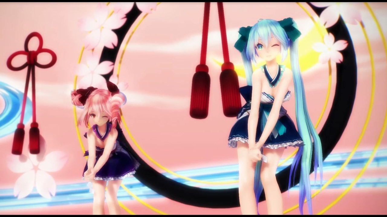 [MMD] Drop pop candy [ 着物風 Miku・Teto ]