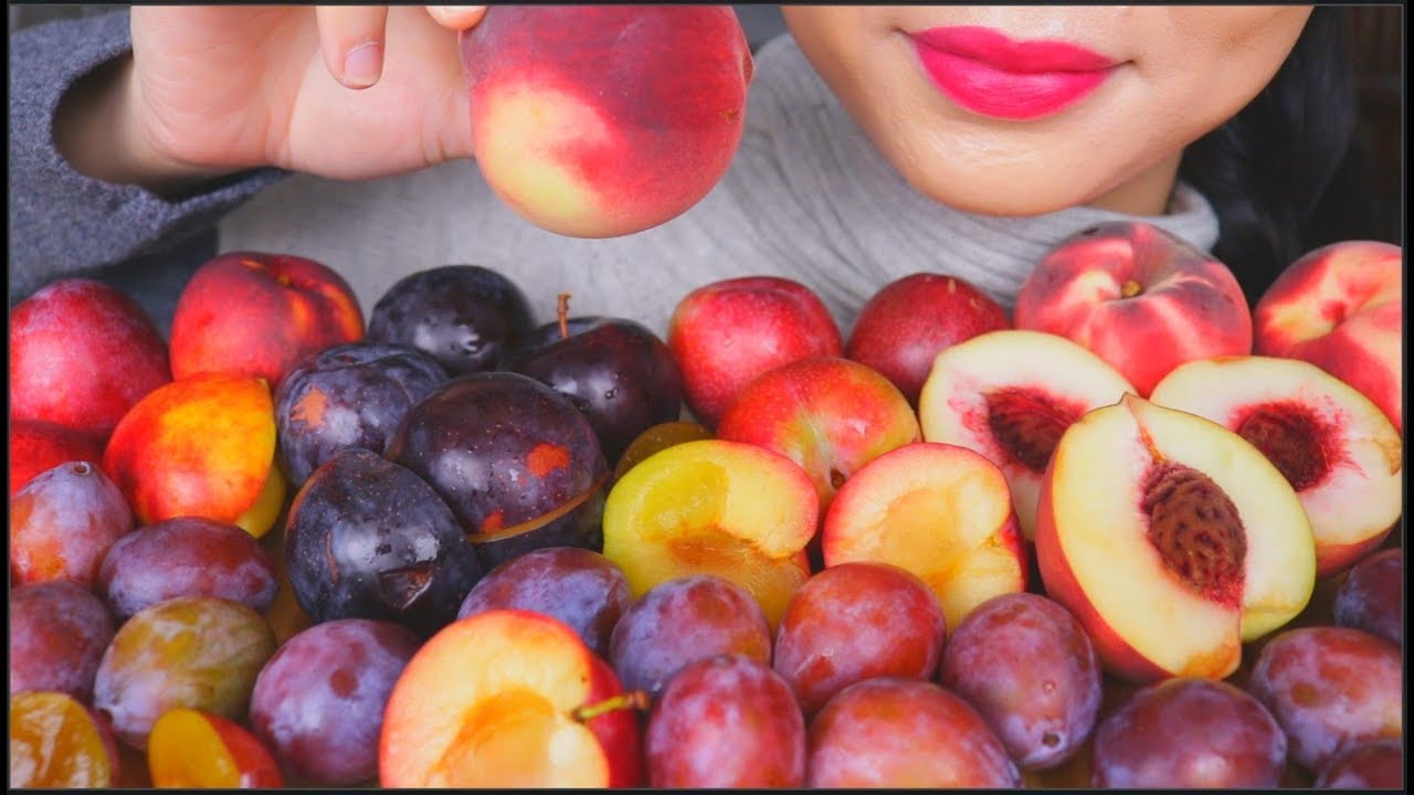 ASMR STONE FRUIT FEAST | PEACH | PLUMS | NECTARINES | EATING SOUNDS
