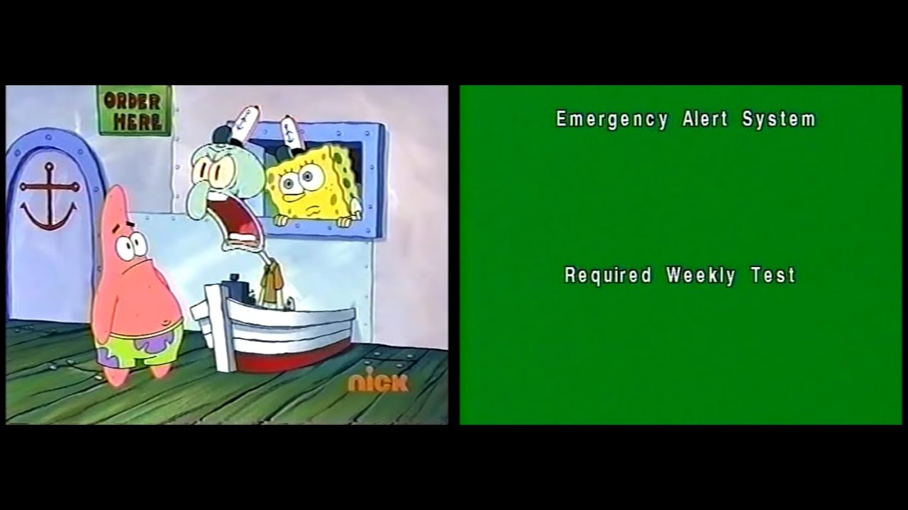 EAS test interrupts SpongeBob (March 15, 2010) + bonus EAS test