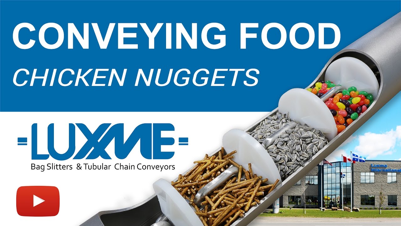 Conveying Food: Chicken Nuggets - Sanitary Tubular Drag Conveyors - USDA Accepted Conveying Systems