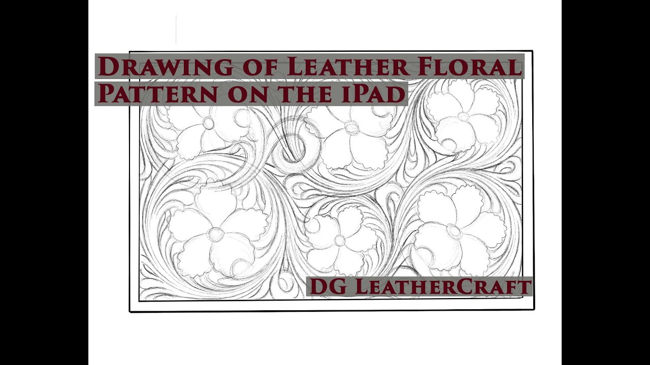 Drawing of Leather Floral Pattern on the iPad