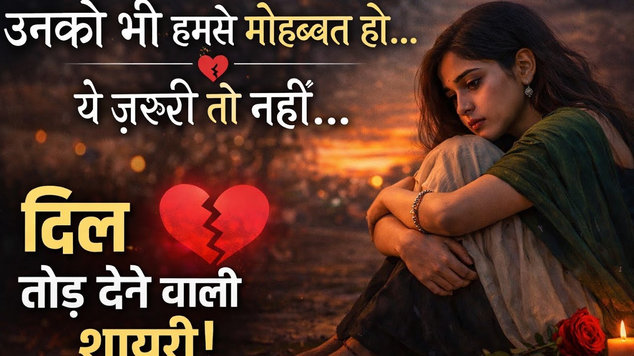 उनको भी हमसे मोहब्बत हो जाए ये जरूरी तो नहीं 💔 | Heart Touching | #shayari #sadshayari #mohabbat