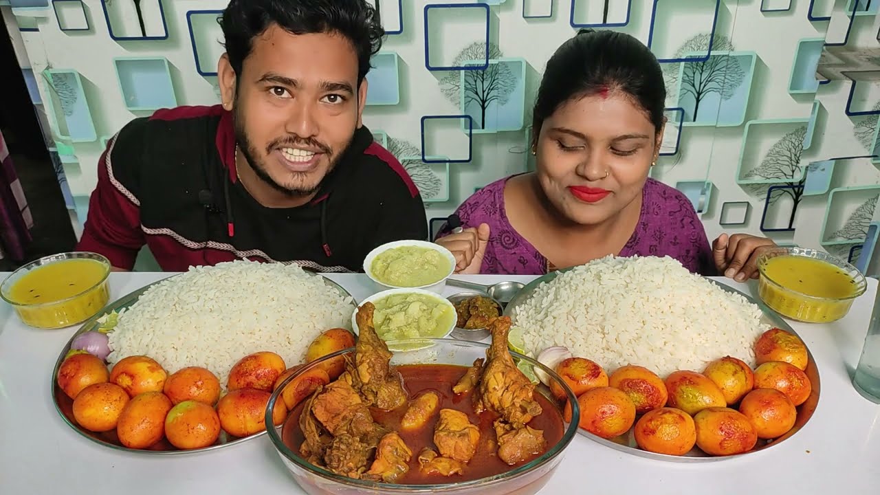20 egg and chicken rice eating challenge ritu and robi