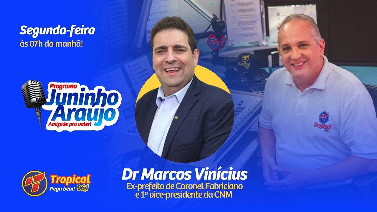 Juninho Araújo entrevista o Dr. Marcos Vinícius | Ex  Prefeito de  Fabriciano e  Vice-Pres. da CNM.