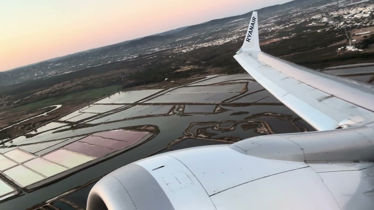 Stunning Sunset Takeoff Ryanair 737 Max 8-200 from Faro Airport 