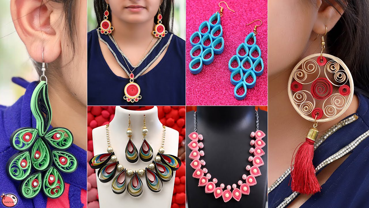 13 Beautiful Waste Paper Jewelry Making at Home | Handmade