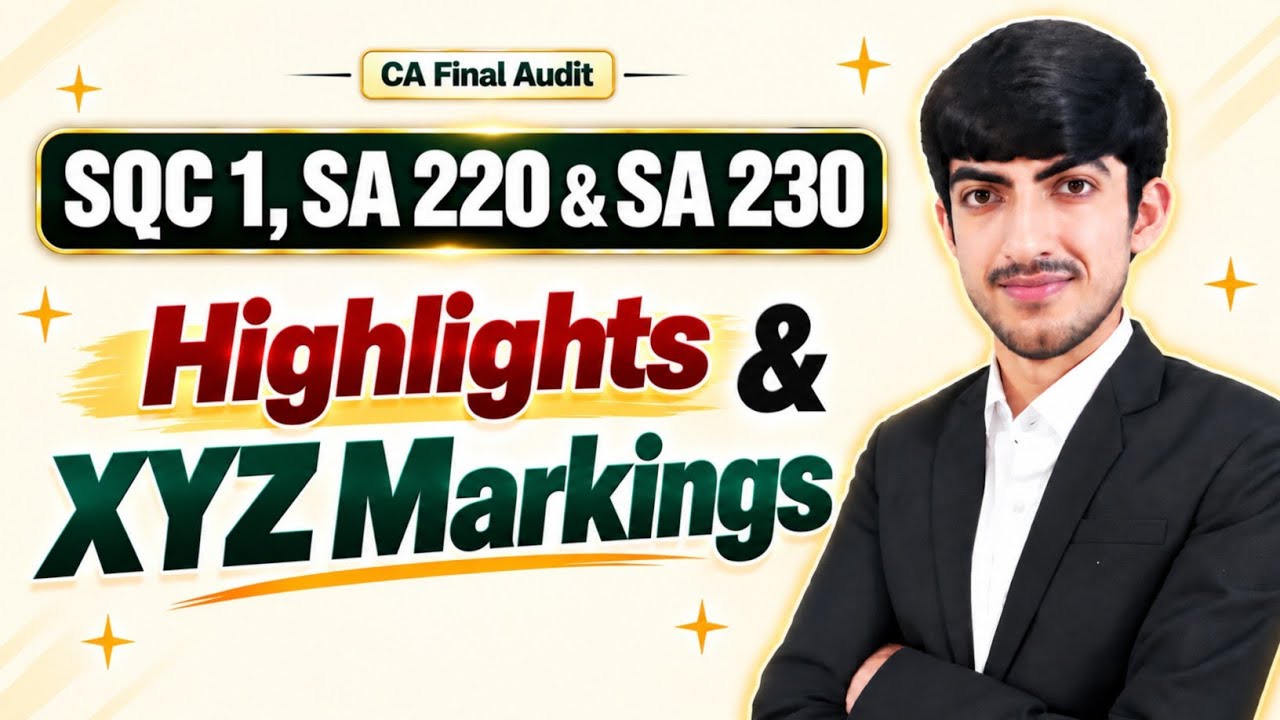 Lecture 3 - Highlights & XYZ Markings Series I CA FINAL AUDIT SQC 1, SA 220 & SA 230 Revision