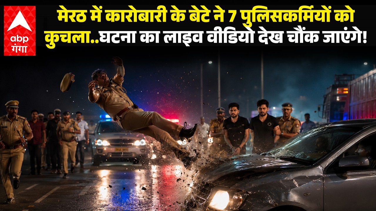 UP के Meerut में रईसजादे ने कैसे एक झटके में 7 पुलिसवालों को उड़ाया..देखिए वीडियो | ABP GANGA