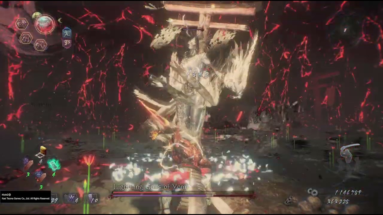 Nioh 2 Vs Lightning Gods Of Yomi Boss fight
